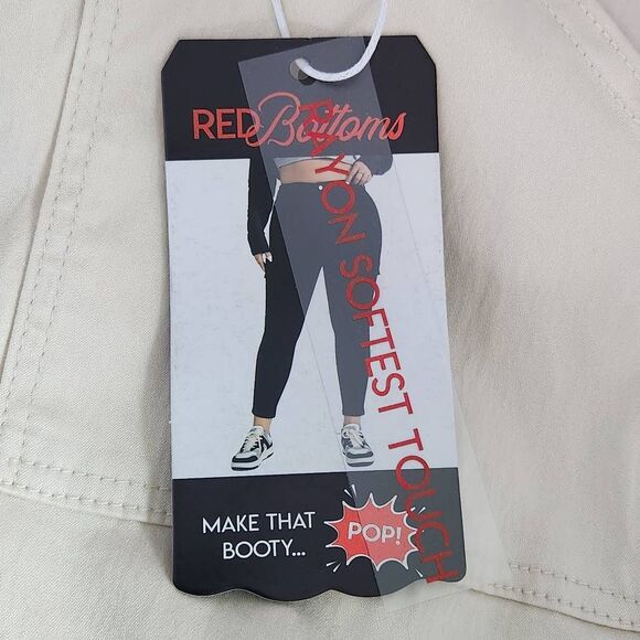 Red Bottoms Cream Cargo Joggers NWT Size 20 Cream Skinny Fit Joggers - Picture 9 of 12